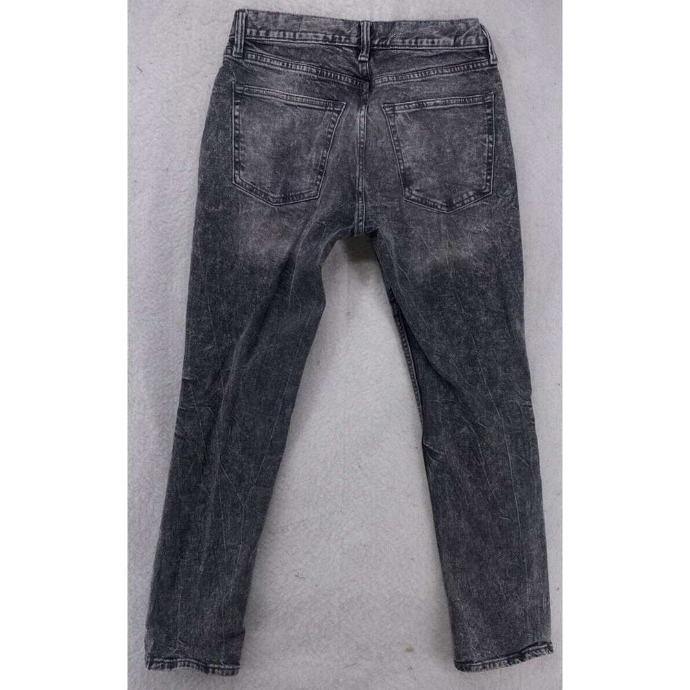 Old Navy Men Slim Built-In Tough Flex Jeans 29x30 Gray Acid Wash Denim Black